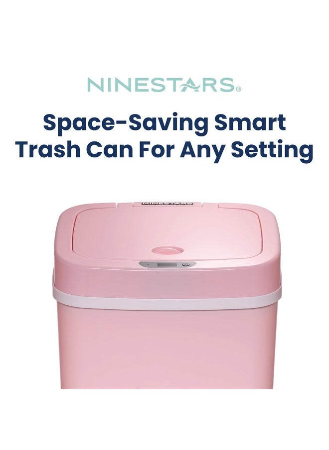 Ninestars Ninestars DZT-12-5PK Bedroom or Bathroom Automatic Touchless Infrared Motion Sensor Trash Can, ABS Plastic (Rectangular, Pink) Trashcan, 3 Gal 1 Count (Pack of 1)  - Image 3