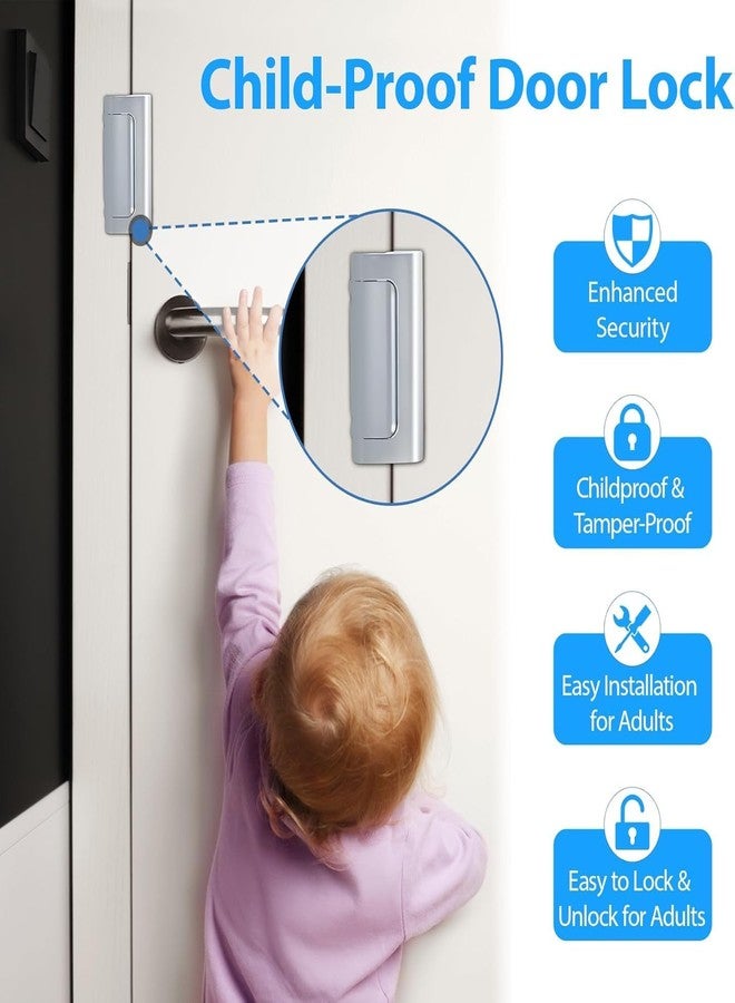 Whixant Home Security Door Lock-Childproof Door Reinforcement Lock with 3 Inch Stop-Main Door Safety Latch Lock-Defend Home from Unauthorized Entry - Image 4