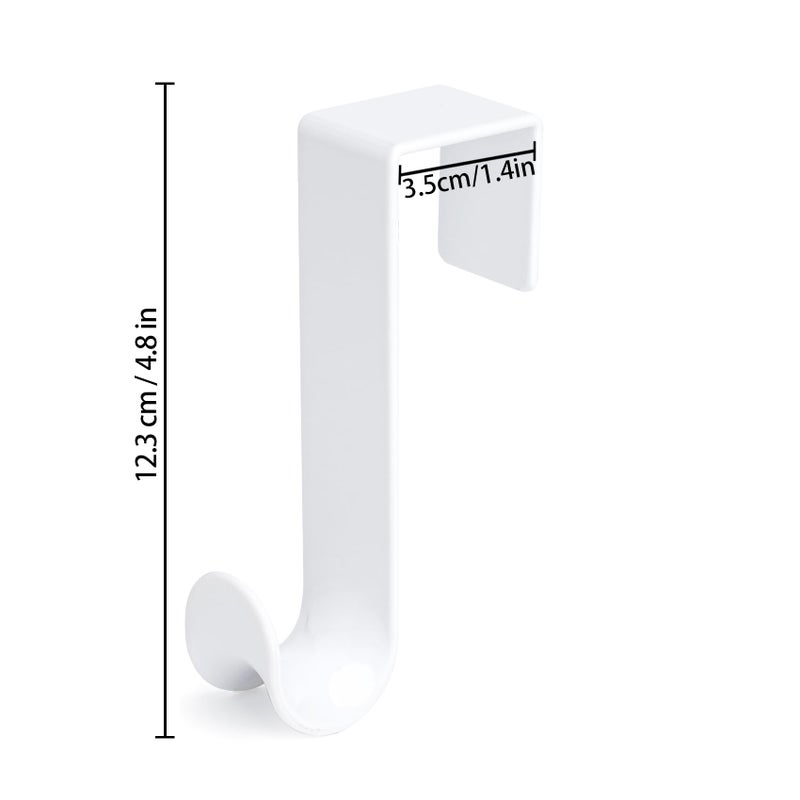 NewTalent 8 Pcs Plastic Over The Door Hooks (White), Over-The-Door Hanger Hook Set - Image 2