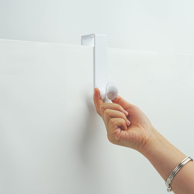 NewTalent 8 Pcs Plastic Over The Door Hooks (White), Over-The-Door Hanger Hook Set - Image 3