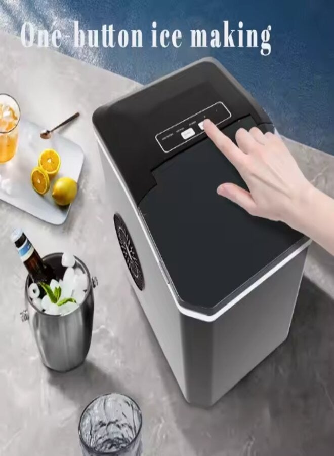زوم بلس صانعة ثلج على سطح العمل بسعة 1.5 كجم، صانعة ثلج محمولة، ثلج مع وظيفة التنظيف الذاتي مع مغرفة ثلج وسلة. - Image 3
