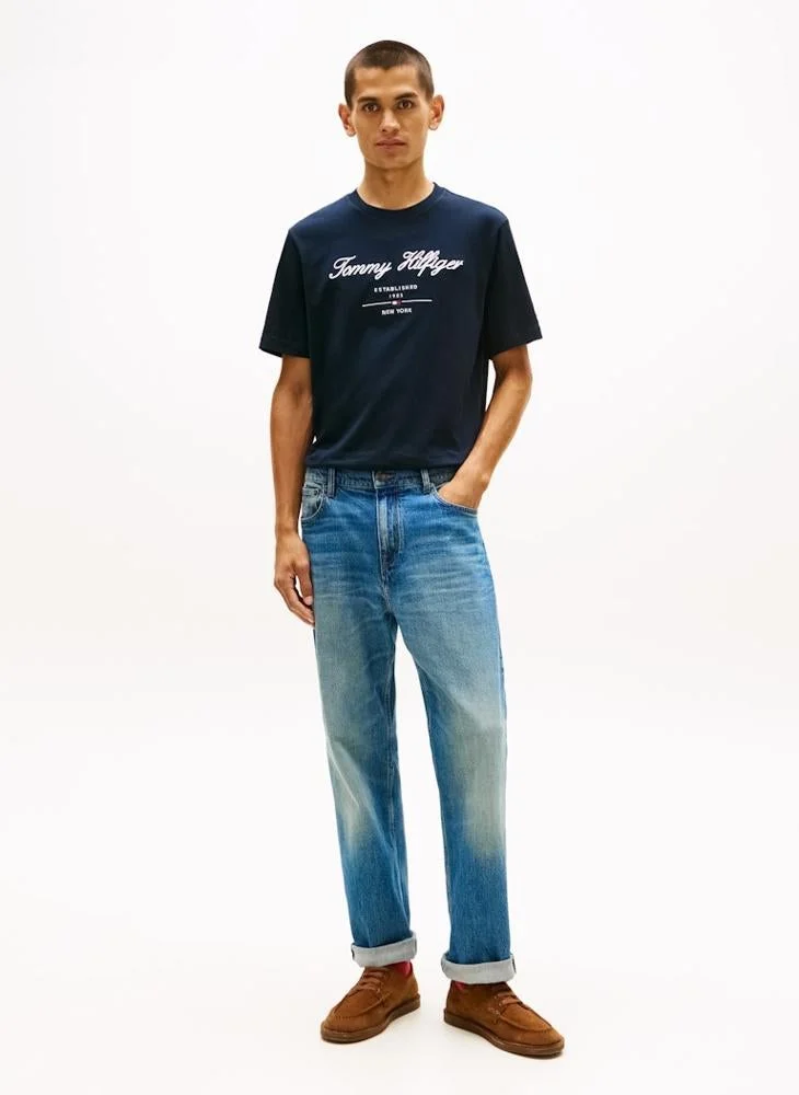 Tommy Hilfiger Desert Sky Logo Crew Neck T-Shirt for Men | Best Price UAE