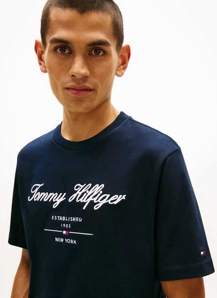 Tommy Hilfiger Desert Sky Logo Crew Neck T-Shirt for Men | Best Price UAE