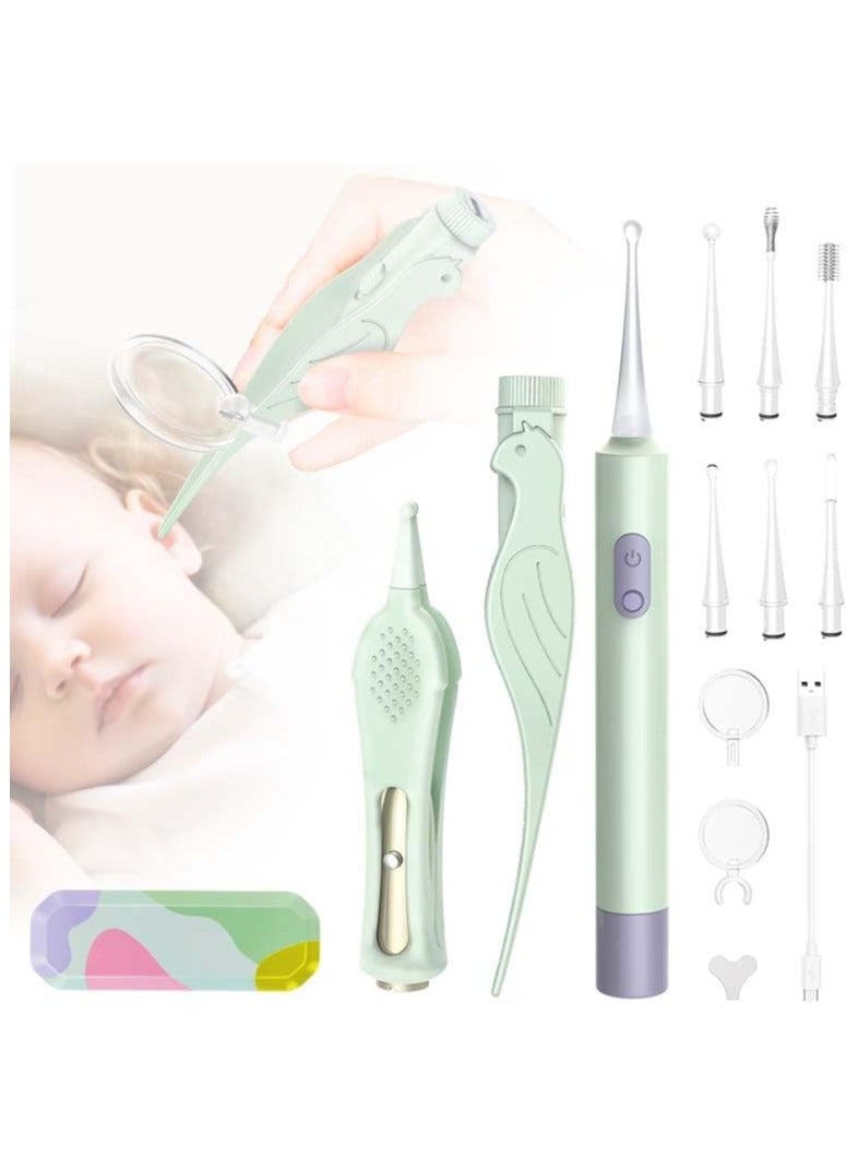 SYOSI Ear Wax Removal Tools 12 Pack Ear Cleaning Tool with 2 LED Lights Built-in USB Ear Wax Remover  Invisible Earwax Cleaner Tool with Magnifying Glass for Kids and Adults with Storage Box - Image 1