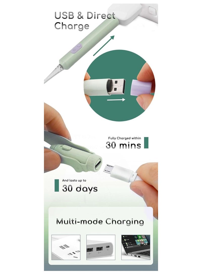 SYOSI Ear Wax Removal Tools 12 Pack Ear Cleaning Tool with 2 LED Lights Built-in USB Ear Wax Remover  Invisible Earwax Cleaner Tool with Magnifying Glass for Kids and Adults with Storage Box - Image 4