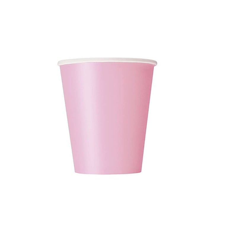 Unique Lovely Pink Solid Paper Cups  9 oz Pack of 8  Vibrant  Sturdy Party Drinkware  Perfect for Any Occasion