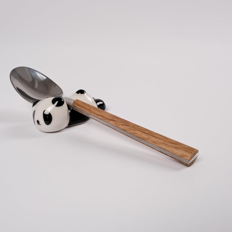 Joyscale Store 8 Pcs Cute Ceramic Panda Chopsticks Rest Rack Stand Holder for Chopsticks, Ceramic Ware Chopsticks Stand Rest Rack, Matcha Scoop Holder Rest, Gift Suitable For Everyone - Image 2