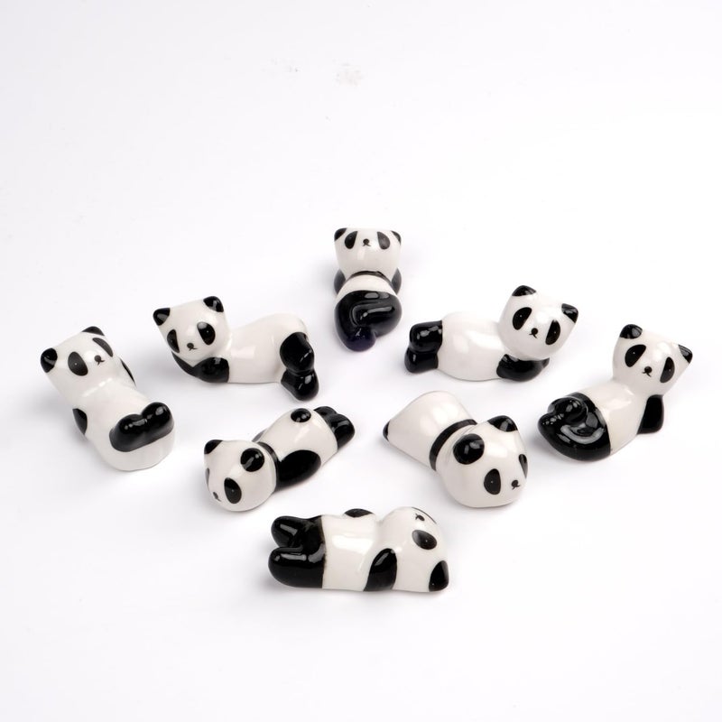 Joyscale Store 8 Pcs Cute Ceramic Panda Chopsticks Rest Rack Stand Holder for Chopsticks, Ceramic Ware Chopsticks Stand Rest Rack, Matcha Scoop Holder Rest, Gift Suitable For Everyone - Image 1