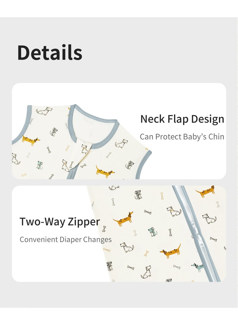 انسولار كيس نوم للأطفال مصنوع من القطن بنسبة 100%، كيس نوم للأطفال بدون أكمام للجنسين، كيس نوم صيفي - Image 3