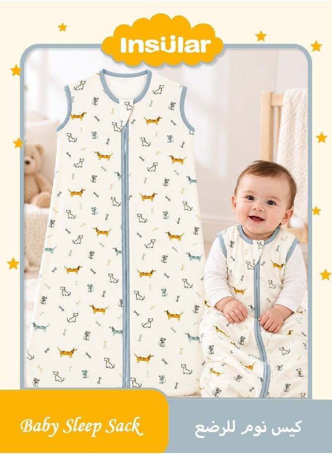 insular Baby Sleep Sack 100% Cotton Baby Sleeping Bag Sleeveless Unisex Baby Sleeping Sack Summer (M) - Image 1