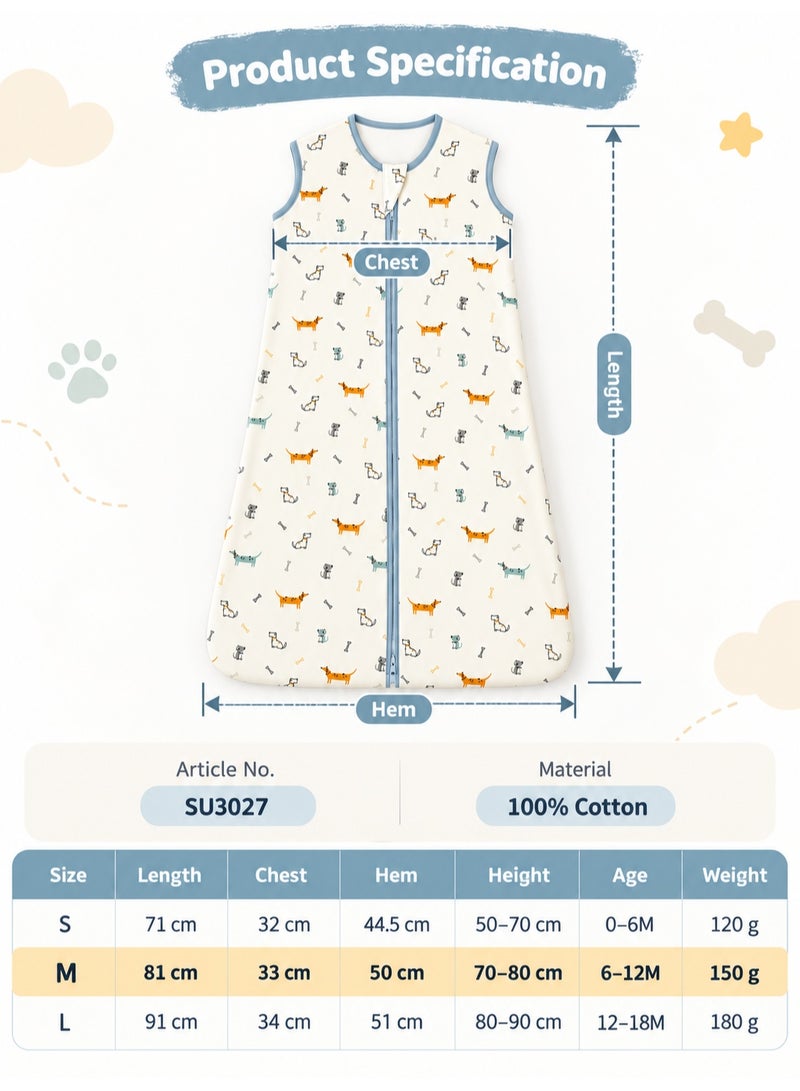 insular Baby Sleep Sack 100% Cotton Baby Sleeping Bag Sleeveless Unisex Baby Sleeping Sack Summer (M) - Image 2