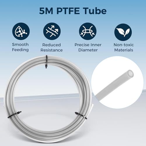Sovol PTFE Tube 2.5mm ID 4mm OD, Length 5M/16.4ft, with 2 Couplers & Tubing Cutter for Bambu lab X1/ X1C/ P1P/ P1S/ A1/ A1 Mini, Prusa MMU3, Creality K1 Max/Ender 3 V3 & Direct Drive 3D Printer, Gray - Image 2