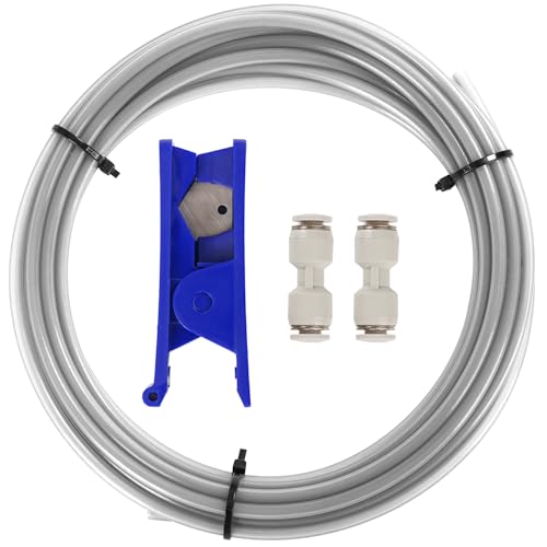 Sovol PTFE Tube 2.5mm ID 4mm OD, Length 5M/16.4ft, with 2 Couplers & Tubing Cutter for Bambu lab X1/ X1C/ P1P/ P1S/ A1/ A1 Mini, Prusa MMU3, Creality K1 Max/Ender 3 V3 & Direct Drive 3D Printer, Gray - Image 1