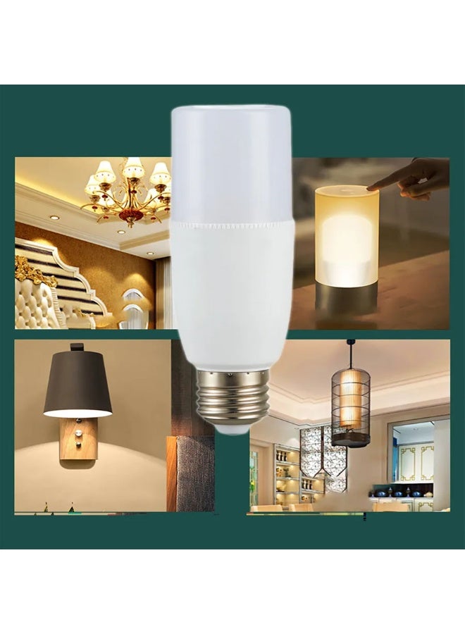 LED Cylinder Bulb Warm White E27 Socket, Warm Yellow Light, 12W - Image 2