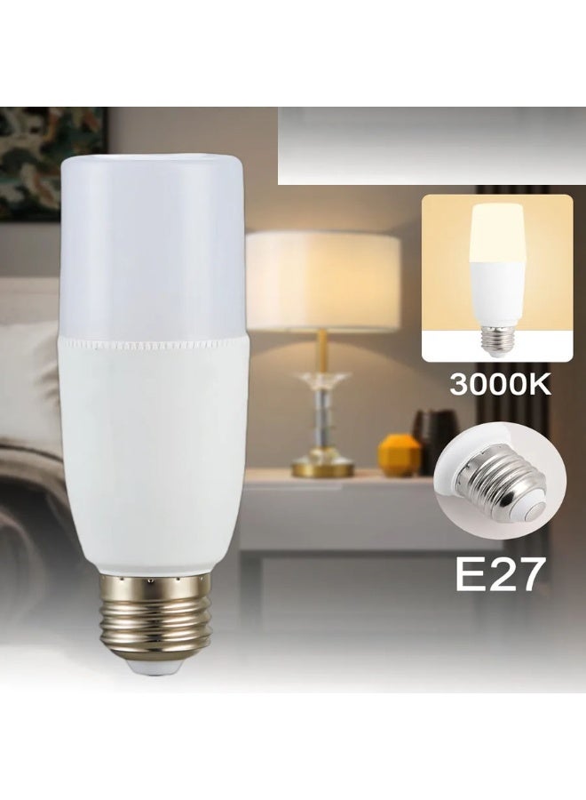 LED Cylinder Bulb Warm White E27 Socket, Warm Yellow Light, 12W - Image 1