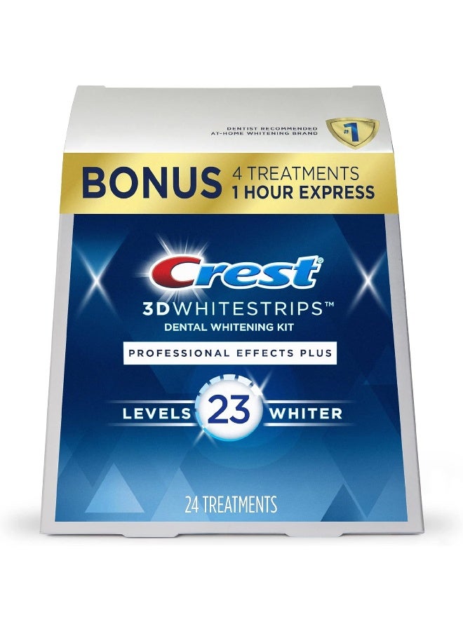 Crest 3D Whitestrips, Professional Effects Plus, Teeth Whitening Strip Kit, 48 Strips (24 Count Pack) - Image 1