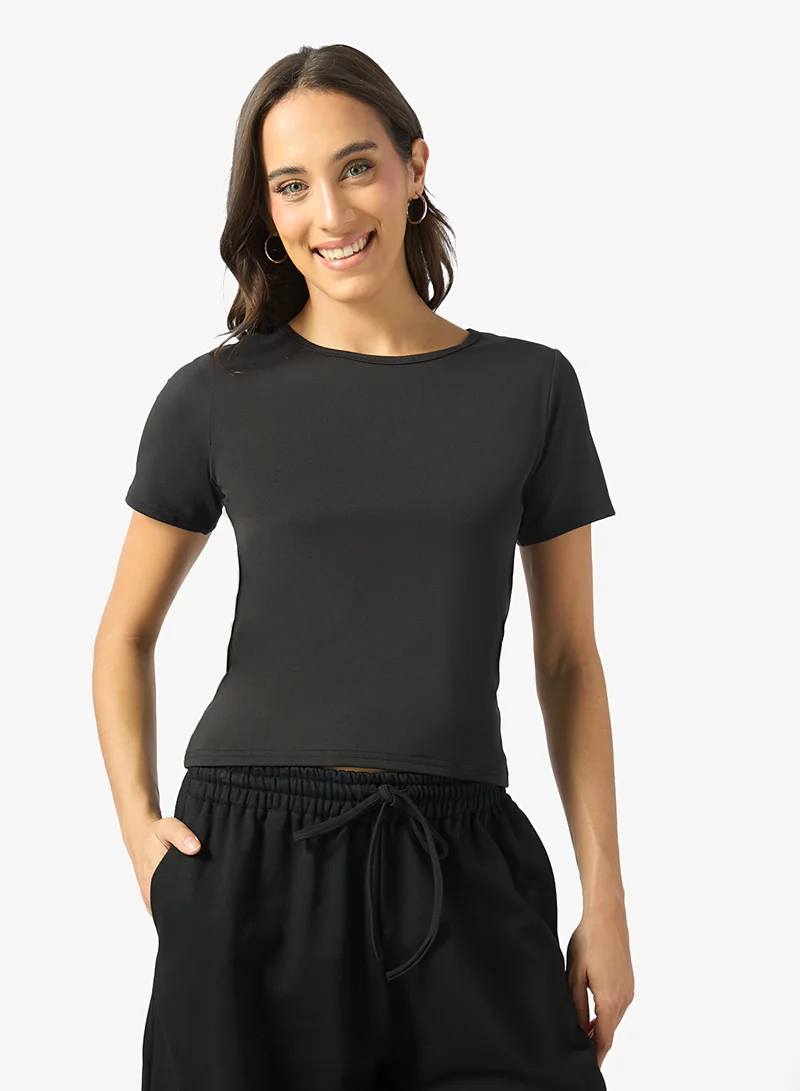 Ginger Basics 2PK Soft Polyamide Crew Neck Top