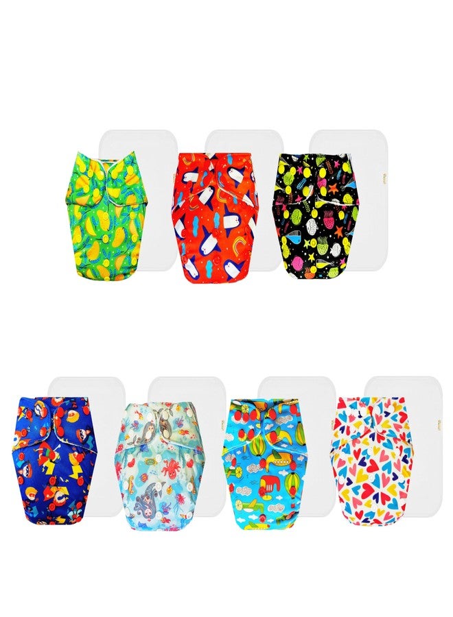 حفاضات دمبلدو القماشية الممتازة مع حشوة قطنية (عبوة من 7) | ملائمة تمامًا | وسادة ماصة من 6 طبقات | سهلة التنظيف | مثالية للأطفال الصغار | من 3 أشهر إلى 3 سنوات | للجنسين - Image 1