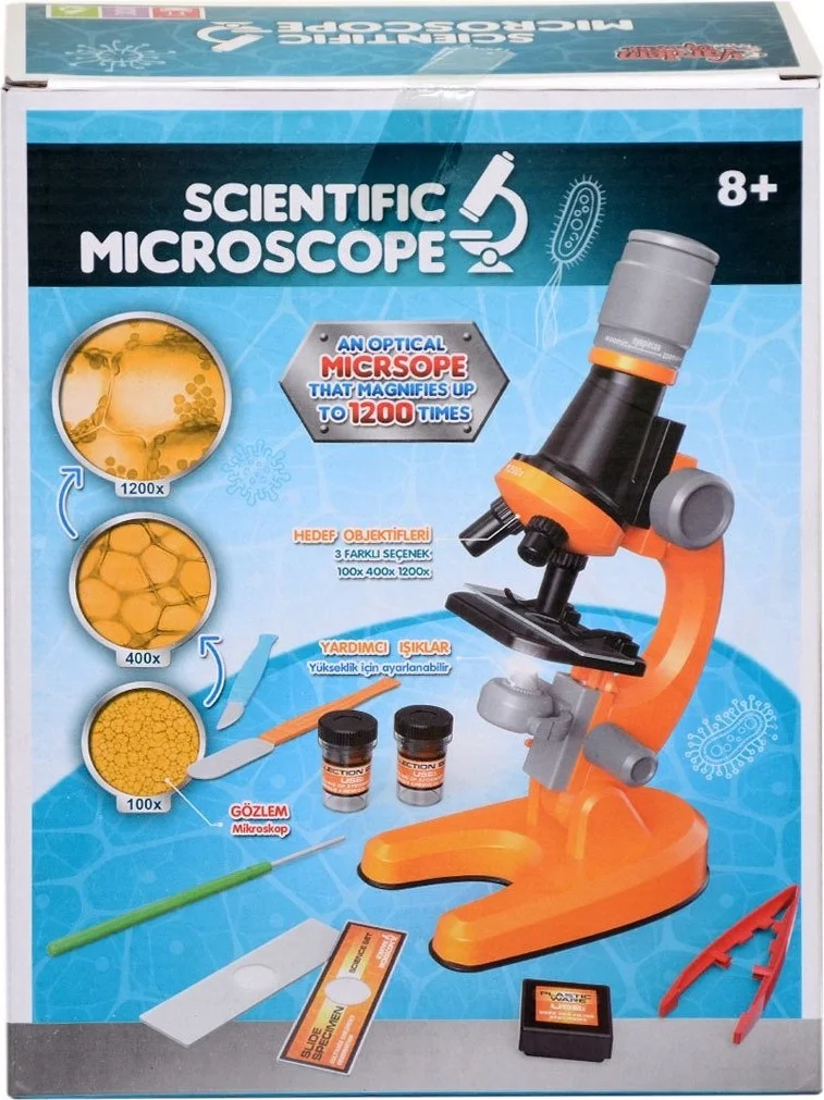 Vardem Oyuncak Vardem Toy KM-1012A-1 1013A-1 Illuminated Objective Science Microscope -Vardem