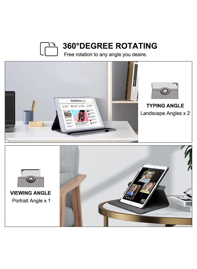حافظة iPad 9.7 2018 2017 / iPad Air 2 الجديدة - غطاء واقٍ بحامل دوار 360 درجة مع خاصية السكون والاستيقاظ التلقائي لجهاز iPad 9.7 بوصة (الجيل السادس، الجيل الخامس) / iPad Air 2 / iPad Air - Image 4