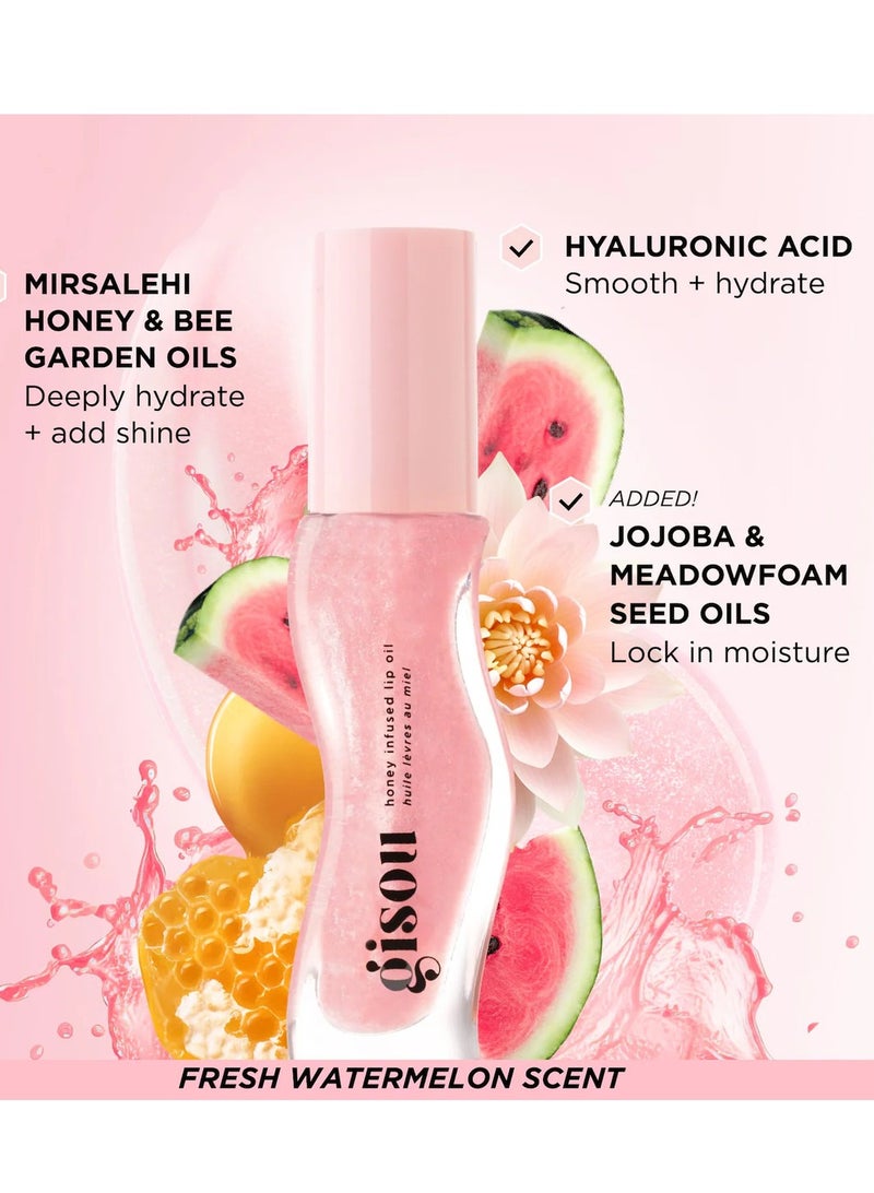 GISOU Honey Infused Lip Oil- Watermelon Sugar, 8ml - Image 3
