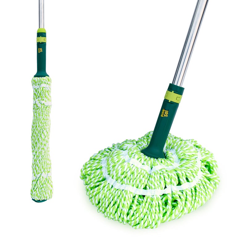 Pine Sol Pine-Sol Microfiber Mop Self Wringing â€“ Easy Squeeze Twist Design for Wet Mopping | Household Cleaning Tool for Tile, Linoleum, Laminate Floors | Extendable Metal Handle - Image 1