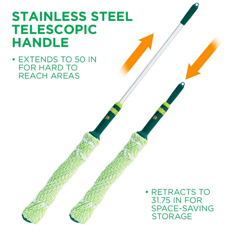 Pine Sol Pine-Sol Microfiber Mop Self Wringing â€“ Easy Squeeze Twist Design for Wet Mopping | Household Cleaning Tool for Tile, Linoleum, Laminate Floors | Extendable Metal Handle - Image 3