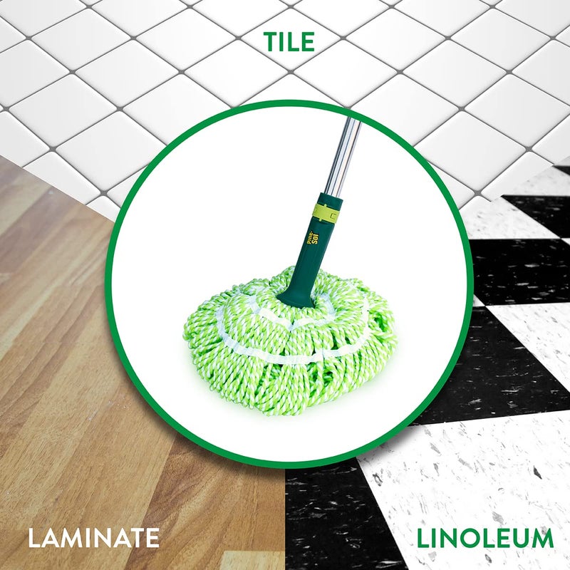 Pine Sol Pine-Sol Microfiber Mop Self Wringing â€“ Easy Squeeze Twist Design for Wet Mopping | Household Cleaning Tool for Tile, Linoleum, Laminate Floors | Extendable Metal Handle - Image 5