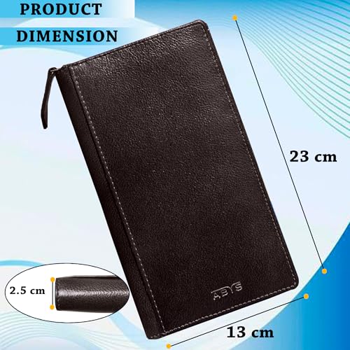 ABYS Genuine Leather Coffee Passport Holder for Men and Women,Unisex Travel Document Holder with Zipper Closure - Image 2