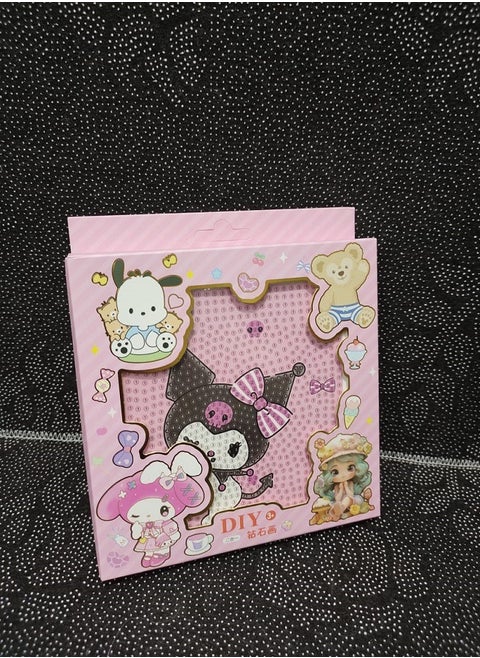Diamond Painting Kit for Kids Develop Focus Skills and Patience, Improve Visual Coordination With a Frame (Kuromi)