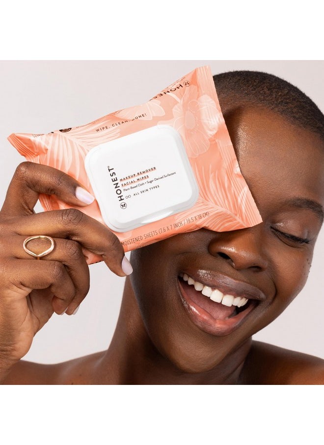 أونيست بيوتي مناديل تنظيف الوجه لإزالة المكياج من Honest Beauty خالية من العطور | نباتية، مضادة للحساسية، لطيفة على البشرة الحساسة | 30 منديلًا  - Image 3