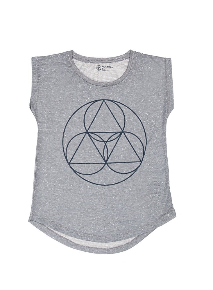 BiggYoga Yoga T-shirt for Women, Namaste Grey Top, Cotton Polyester Material, Made for Yoga, Short Sleeve - Image 5