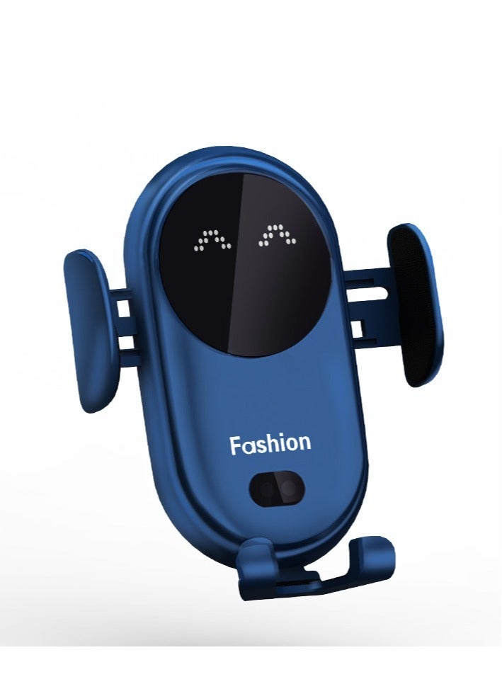 GULFLINK S11 Smart Infrared Automatic Induction Mobile Phone Holder Car Mobile Phone Charging Case Wireless Charger Car Holder- Blue  - Image 1
