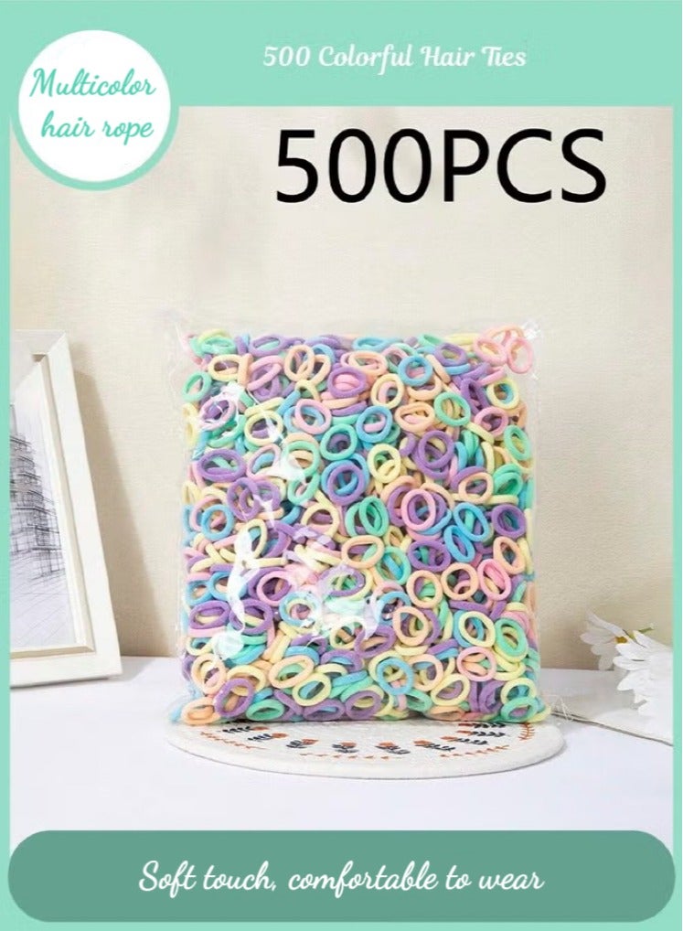 Generic Pack Of 500 Multicolour Non-Slip Elastic Hair Ties - Image 1