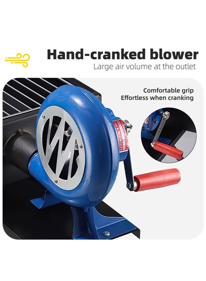 Denzoz Portable Charcoal Grill Folding Barbecue Grill With blower Folding Portable BBQ Grill for Outdoor Camping Home Party and Hiking Picnics Travel Party - Image 5