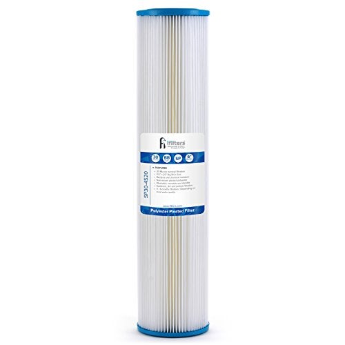 iFilters Sediment Pleated Water Filter City or Well Water, Washable 4.5" x 20", 30 Micron - Image 1
