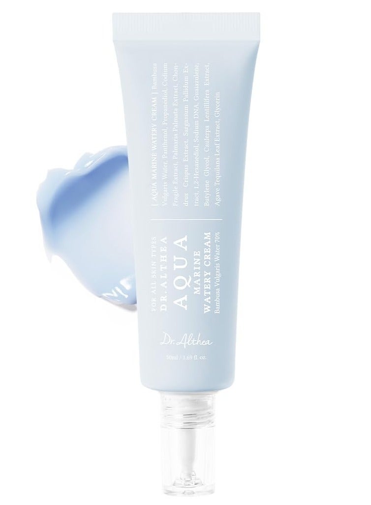 Aqua Marine Watery Cream | Daily Face Moisturizer for All Skin Types | Deep Hydration Face Cream with Hyaluronic Acid | Vegan Korean Skincare, 50ML - Image 1