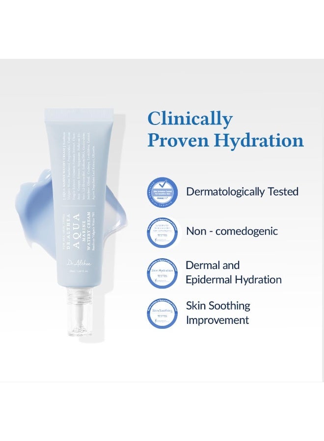 Aqua Marine Watery Cream | Daily Face Moisturizer for All Skin Types | Deep Hydration Face Cream with Hyaluronic Acid | Vegan Korean Skincare, 50ML - Image 2