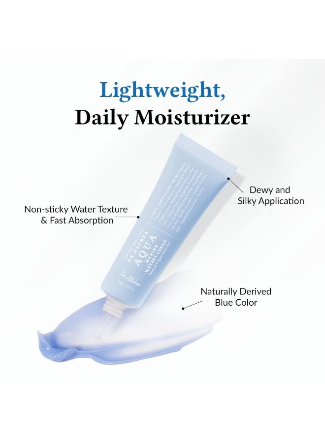 Aqua Marine Watery Cream | Daily Face Moisturizer for All Skin Types | Deep Hydration Face Cream with Hyaluronic Acid | Vegan Korean Skincare, 50ML - Image 3