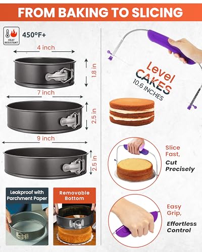 RFAQK 700PCs Cake Decorating Kit with Baking Supplies - Cake Turntable for Decorating with Baking Pans, Leveler, 24 Numbered Piping Tips, 2 Spatulas, Fondant Tools, Video Course, Pattern Chart & More - Image 2