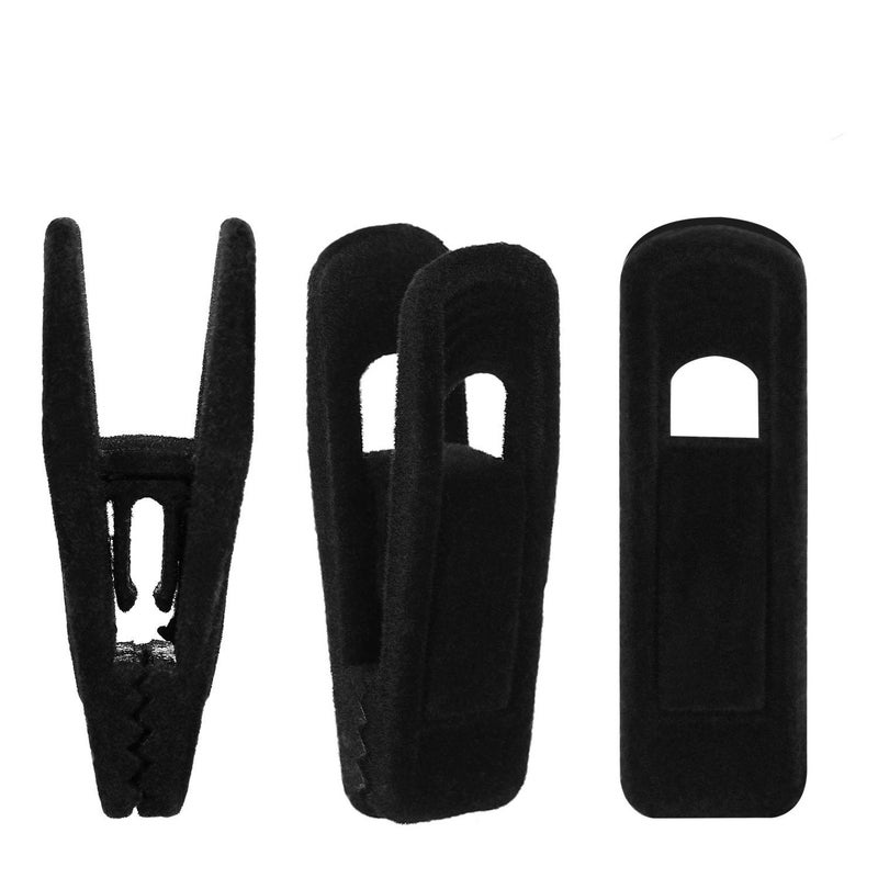 Tinfol Velvet Hanger Clips, 24 Pack Black Pants Hangers Clips, Large Opening Clothes Pin, Strong Finger Flocked Clip Perfect for Use with Slim-line Clothes Velvet Hanger - Image 1