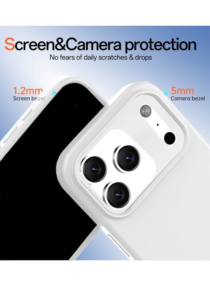 ELTRAZONE Soft Liquid Silicone Case Cover for Apple iPhone 17 Pro Max 5G (2025) – Shockproof Slim Fit Full Body Protective Case with Anti-Scratch Microfiber Lining & Smooth Matte Finish – White (MCRPSN) - Image 4