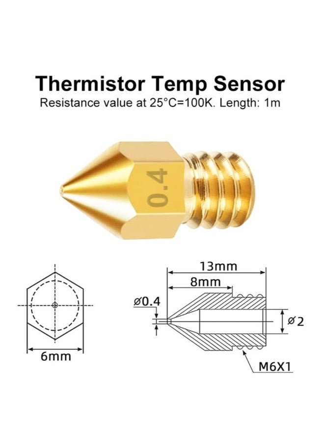 Generic Upgraded 3D Printer kit, for 1.75mm Filament PTFE Teflon Tube Pneumatic connectors,Brass Nozzle*2, Steel Nozzle*1, Silicon Cap*3, Tube Cutter for 3D Printer.  - Image 4