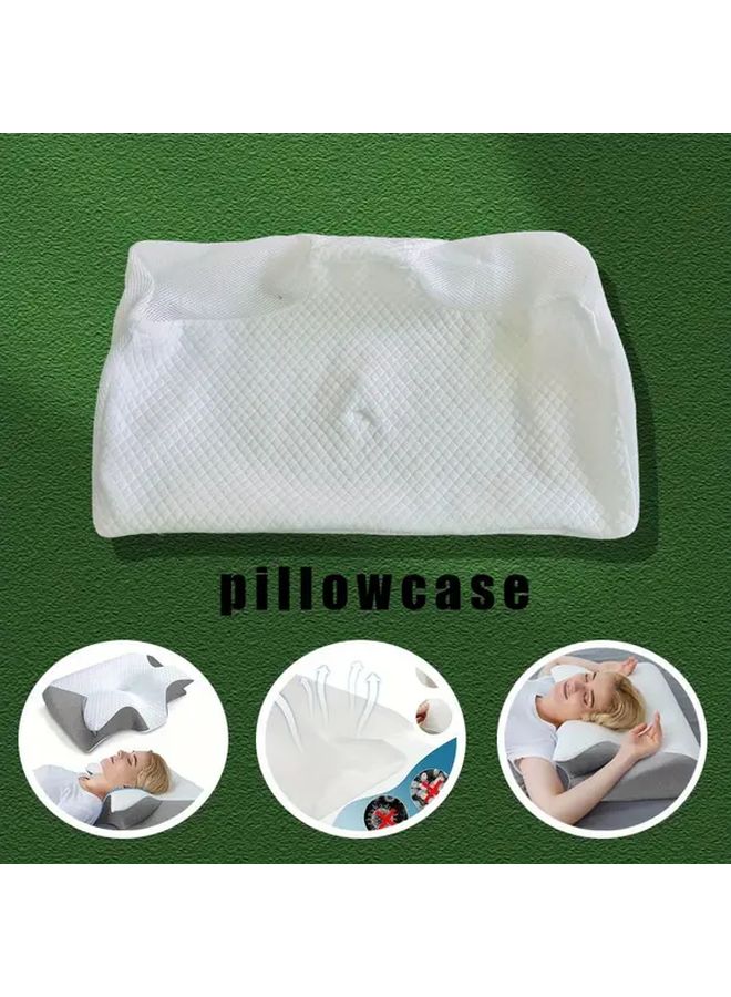 Black Cervical Pillow Cover with Zipper Breathable Grid Design Machine Washable - Image 5