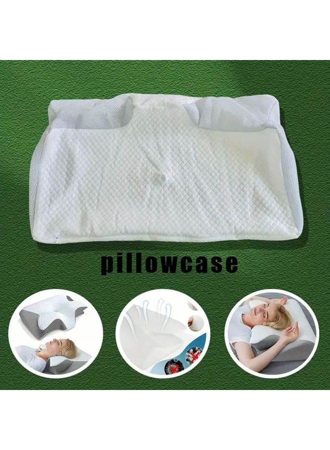 Black Cervical Pillow Cover with Zipper Breathable Grid Design Machine Washable - Image 4
