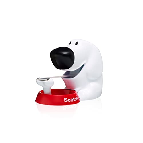 Scotch Dog Tape Dispenser Holds Tape up to 19 mm Wide x 75 m Cute Stationery Set and Gift White - Image 3