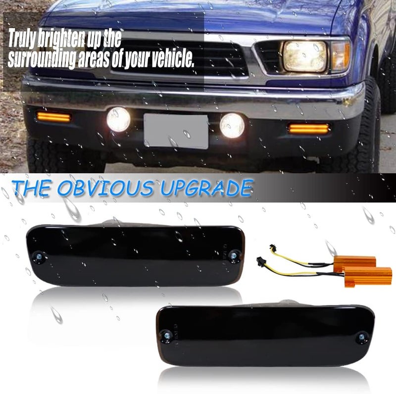 TurningMax Smoked Switchback White Amber LED DRL Turn Signal Lights for 95-00 Toyota Tacoma - Image 2