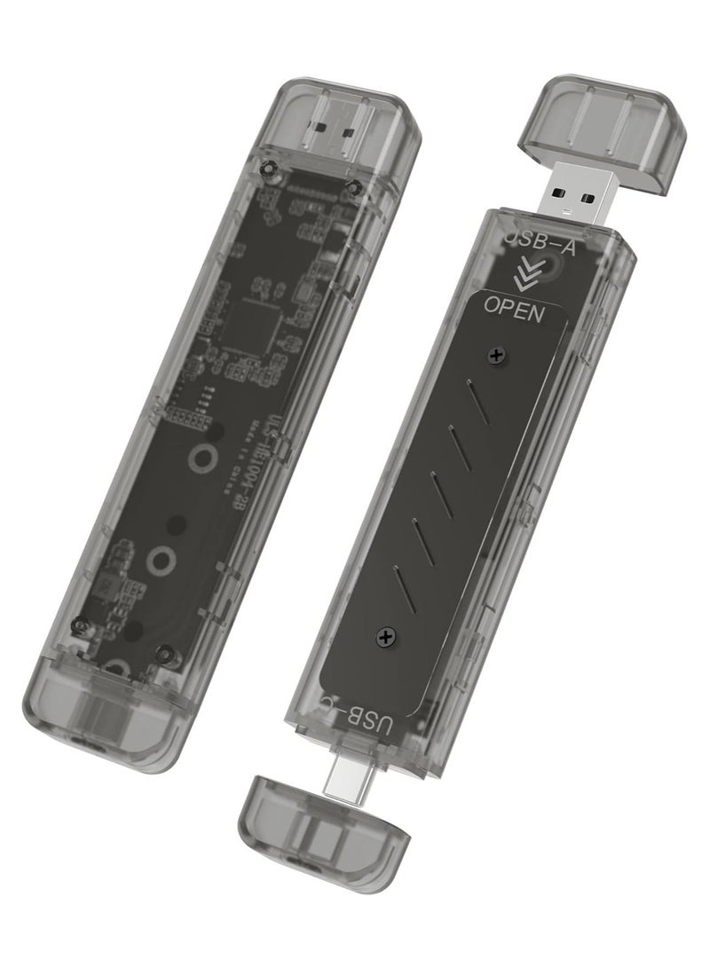 M.2 NVMe SSD Enclosure Tool-Free, M.2 NVMe to USB 3.2 Gen 2 (10 Gbps MAX) Adapter, RTL9210B Chips 9210BIC, M2 SSD Enclosure Support NVME PCIe SATA NGFF B+M Key and UASP Trim for 2242/2260/2280 (Gray) - Image 1