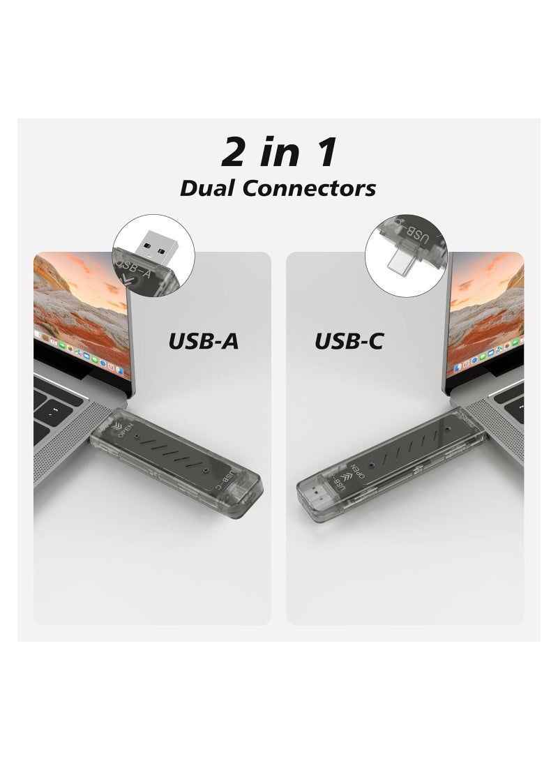 M.2 NVMe SSD Enclosure Tool-Free, M.2 NVMe to USB 3.2 Gen 2 (10 Gbps MAX) Adapter, RTL9210B Chips 9210BIC, M2 SSD Enclosure Support NVME PCIe SATA NGFF B+M Key and UASP Trim for 2242/2260/2280 (Gray) - Image 3