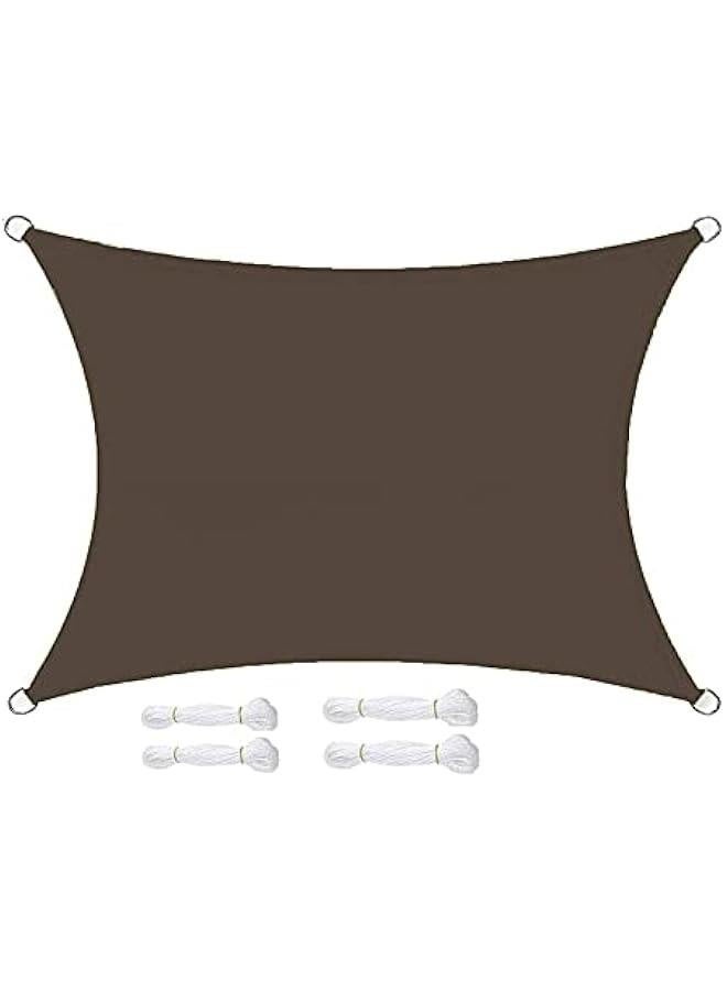 Generic Sun Shade Sail Rectangle Waterproof Sun Shade 95% UV Block Canopy for Patio Backyard Lawn Garden Outdoor Activities-with Accessories (2x2.5m(6.5x8.2ft),Brown)  - Image 1